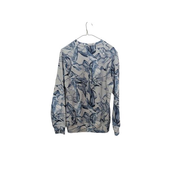 Helly Hansen Logo Crew ESRA Women’s Sweatshirt Size Medium Blue Gray Floral - Picture 5 of 5